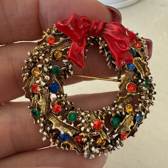 ART Arthur Pepper vintage Christmas wreath brooch - Picture 3 of 10